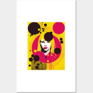 Abstract pop art style young woman portrait Posters and Art